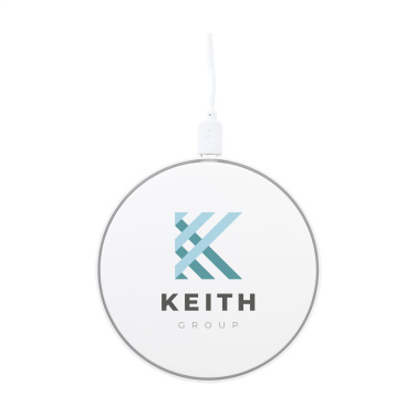 Logo trade promotional gifts image of: Coil RCS Recycled Wireless Charger