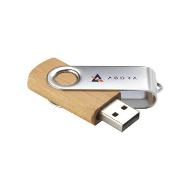 Logotrade promotional gift picture of: USB Twist Bamboo 8 GB