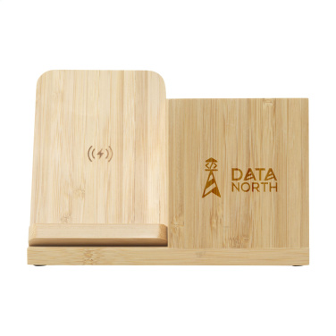 Logo trade advertising product photo of: Bamboo Boss 15W charger/pen holder