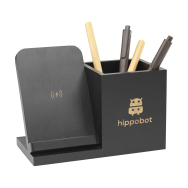 Logotrade promotional products photo of: Bamboo Boss 15W charger/pen holder