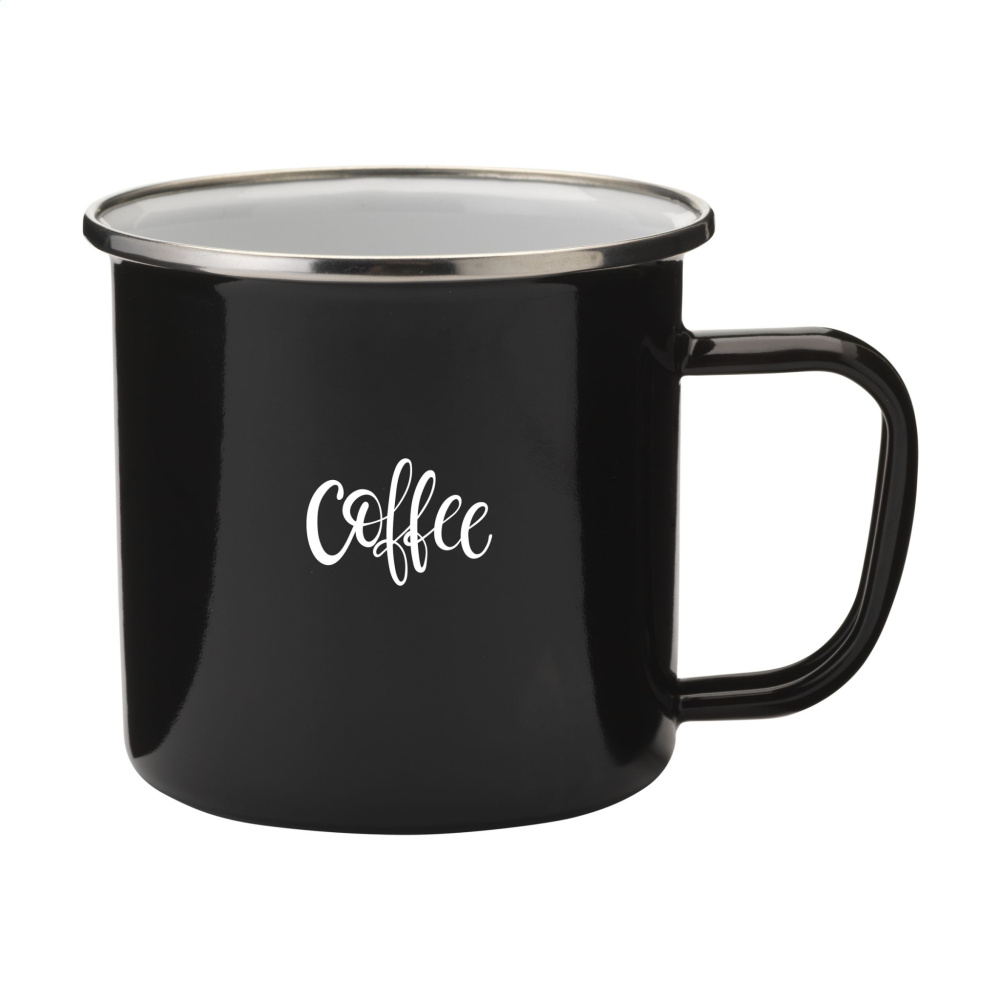 Logo trade advertising product photo of: Retro Silver Enamel Mug 350 ml