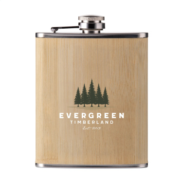 Logo trade promotional merchandise photo of: Hipflask Bamboo 200 ml drinking bottle