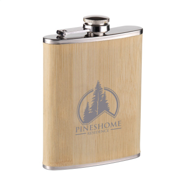 Logo trade promotional giveaways picture of: Hipflask Bamboo 200 ml drinking bottle