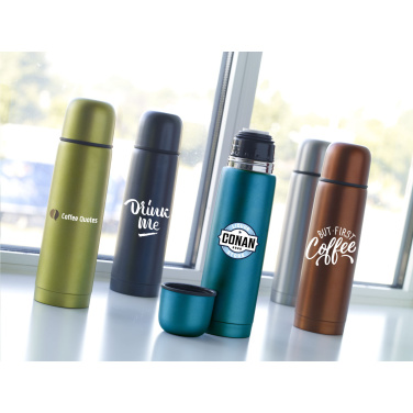 Logo trade promotional gift photo of: Frosted Bottle RCS Recycled Steel 500 ml thermo bottle