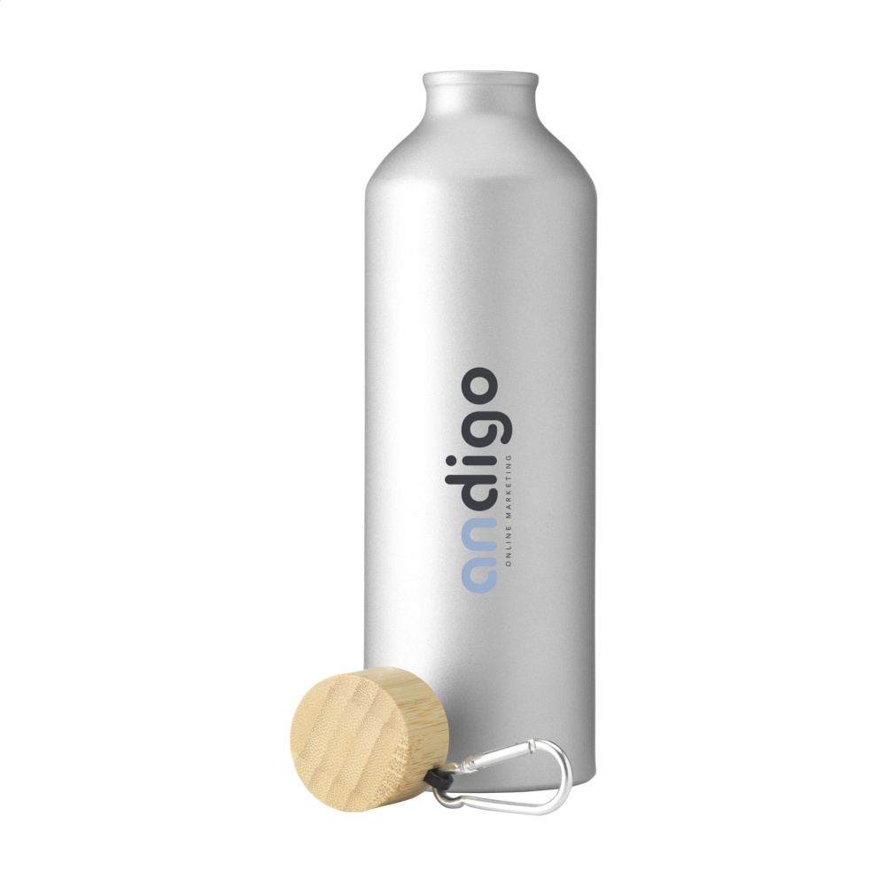 Logo trade promotional giveaways picture of: AluBamboo GRS Recycled Alu 750 ml water bottle