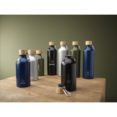 Logo trade promotional items image of: AluBamboo GRS Recycled Alu 750 ml water bottle