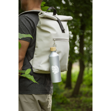 Logo trade promotional items image of: AluBamboo GRS Recycled Alu 750 ml water bottle