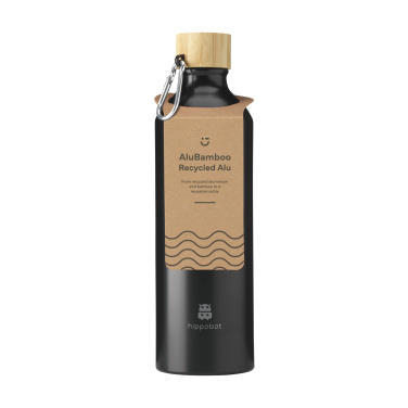 Logotrade promotional gift image of: AluBamboo GRS Recycled Alu 750 ml water bottle
