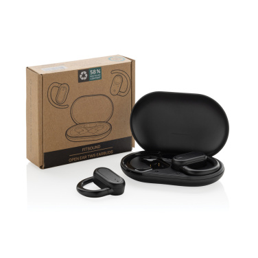 Logo trade promotional items picture of: Fitsound RCS recycled plastic open ear TWS earbuds