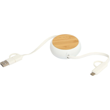 Logotrade promotional gifts photo of: Chechia 5-in-1 recycled plastic 100 cm retractable data sync and 45W fast charge cable