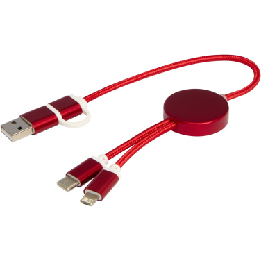 Logotrade promotional giveaway picture of: Alasia 5-in-1 recycled aluminium and plastic 30 cm data sync and 27W fast charge cable