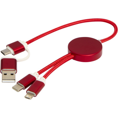 Logotrade corporate gifts photo of: Alasia 5-in-1 recycled aluminium and plastic 30 cm data sync and 27W fast charge cable