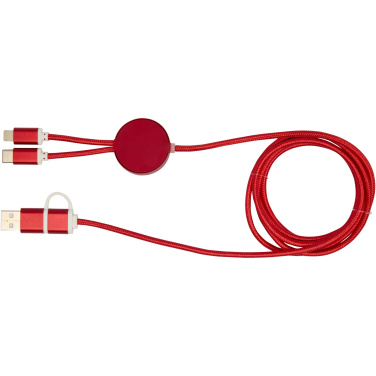 Logotrade advertising products photo of: Alasia 5-in-1 recycled aluminium and plastic 150 cm data sync and 27W fast charge cable