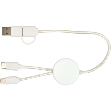 Logotrade corporate gift image of: Citala 5-in-1 recycled plastic 30 cm data sync and 27W fast charge cable