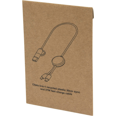 Logo trade corporate gift photo of: Citala 5-in-1 recycled plastic 30 cm data sync and 27W fast charge cable