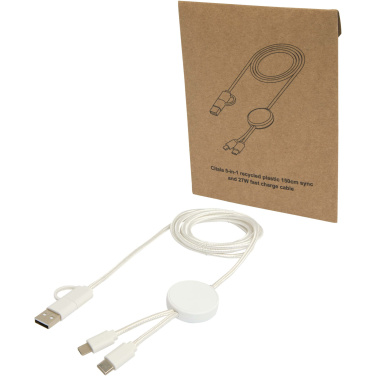 Logotrade promotional gift picture of: Citala 5-in-1 recycled plastic 150 cm data sync and 27W fast charge cable