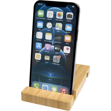 Logo trade promotional giveaways picture of: Bubup bamboo 2-angled tablet and phone stand