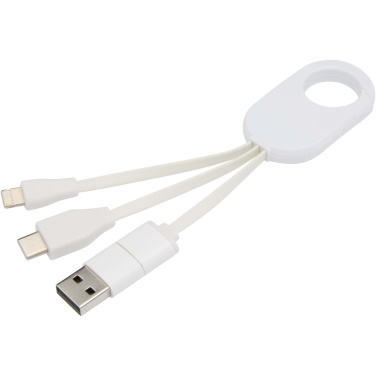 Logo trade promotional products image of: Troop 4-in-1 recycled plastic charging cable