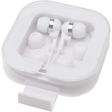Logo trade promotional items image of: Dofida wired Type-C earbuds with recycled plastic storage box
