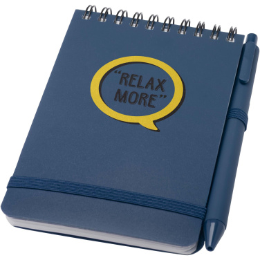 Logo trade promotional gifts picture of: Thalaasa A6 hard cover ocean-bound notebook with ballpoint pen (black ink)