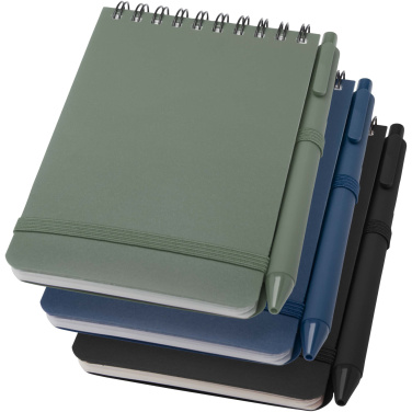 Logotrade promotional gift image of: Thalaasa A6 hard cover ocean-bound notebook with ballpoint pen (black ink)