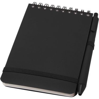 Logo trade promotional merchandise picture of: Thalaasa A6 hard cover ocean-bound notebook with ballpoint pen (black ink)