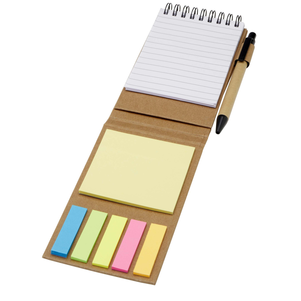 Logo trade promotional gift photo of: Flipper sticky notepad with ballpoint pen (black ink)