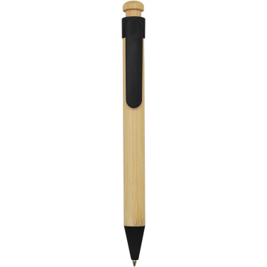 Logotrade promotional item picture of: Rattan bamboo and recycled plastic ballpoint pen (black ink)