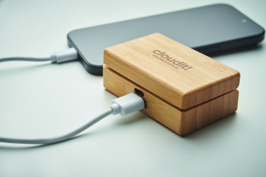 Logo trade promotional merchandise photo of: TWS earbuds in bamboo case