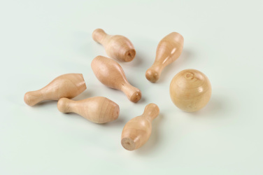 Logo trade promotional products image of: Mini pine wood bowling set