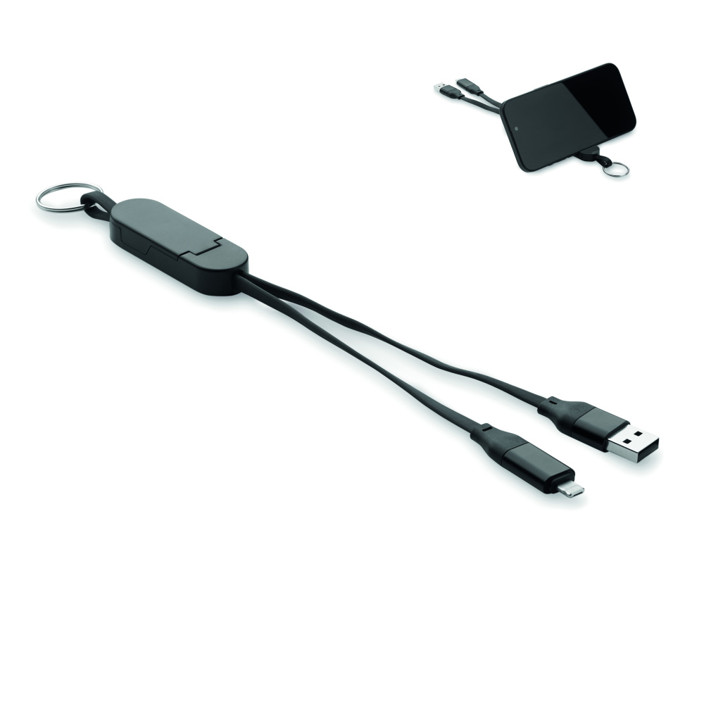 Logo trade promotional giveaways image of: 60W cable keyring recycled ABS