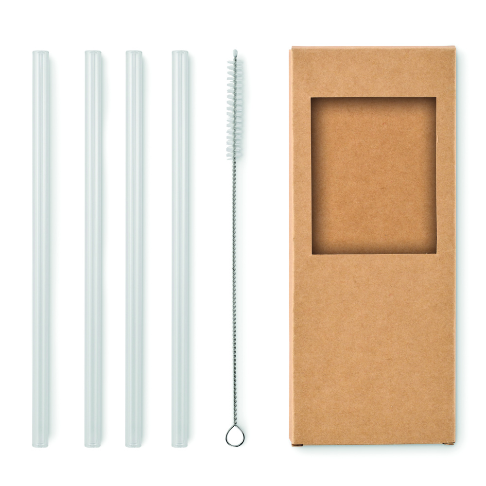 Logotrade corporate gifts photo of: 4 reusable glass straws