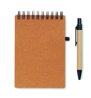 Logo trade promotional items image of: Recycled notebook with ball pen