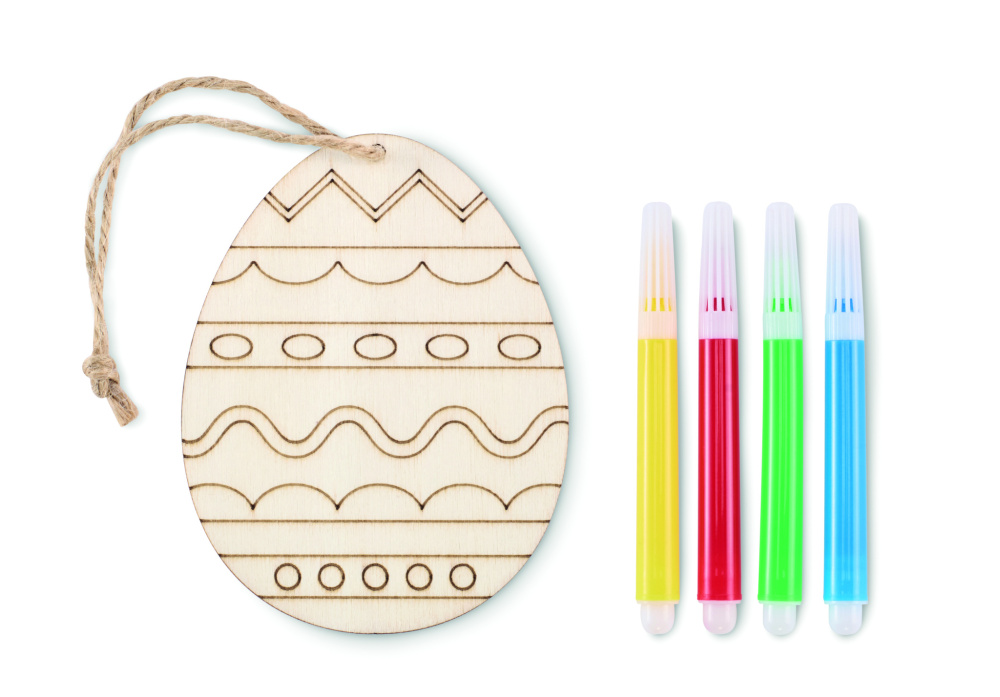 Logotrade advertising product picture of: Wooden egg painting set