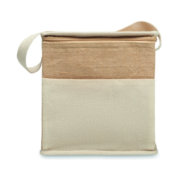 Logo trade corporate gift photo of: Jute and canvas cooler bag 3L
