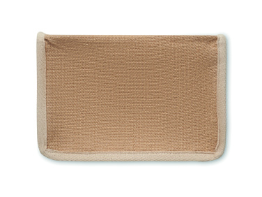 Logo trade business gifts image of: Jute and canvas cooler bag 3L