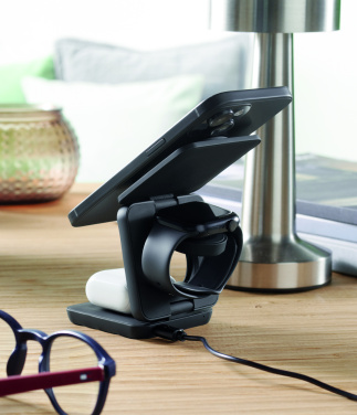 Logo trade business gift photo of: 3in1 foldable charging station