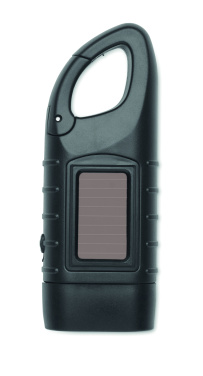 Logo trade business gifts image of: Solar torch with dynamo crank