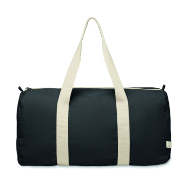 Logo trade corporate gifts image of: Recycled cotton sports bag