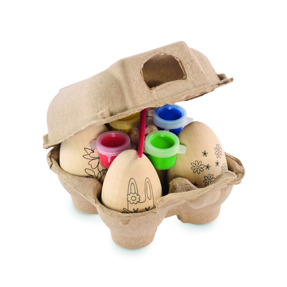 Logotrade business gift image of: Wooden eggs painting set
