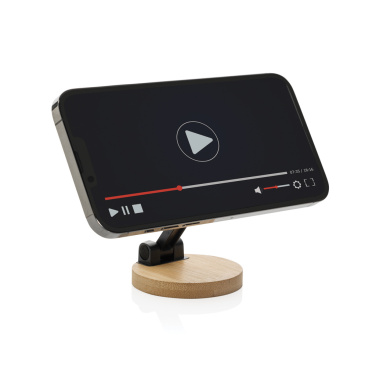 Logo trade promotional items picture of: Magmount RCS recycled plastic and bamboo phone stand