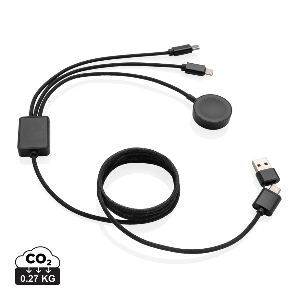 Logotrade corporate gift image of: Terra RCS rPET 6-in-1 charging cable with watch charger