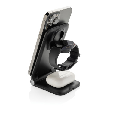 Logo trade promotional items image of: Powerpal 3 in 1 RCS recycled plastic 15W charger