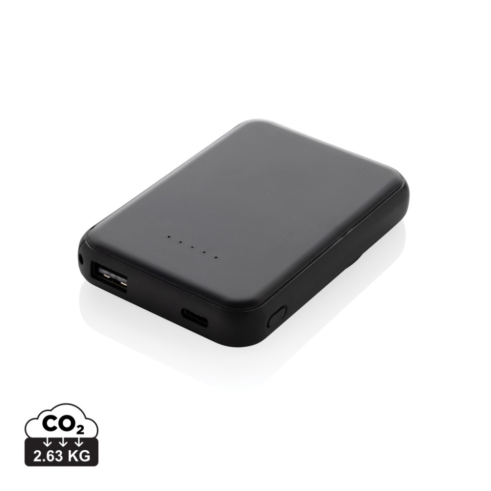 Logo trade promotional merchandise photo of: Stellar RCS recycled plastic 5000 mah 5W magnetic powerbank