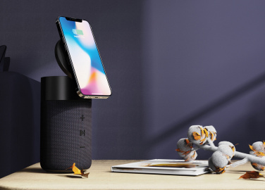 Logo trade promotional gift photo of: Urban Vitamin Anaheim RCS recycled 10W speaker 15W charger