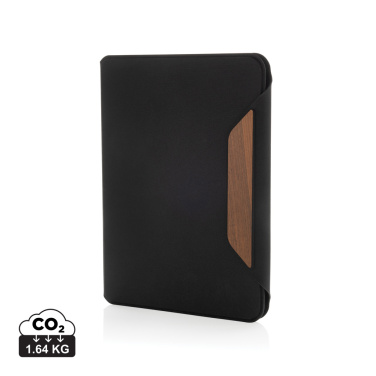Logo trade promotional item photo of: Teri AWARE™ RPET and walnut A5 portfolio