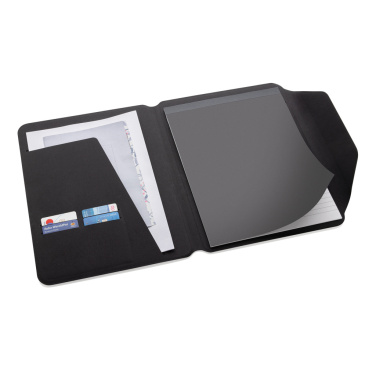 Logo trade business gifts image of: Teri AWARE™ RPET and walnut A4 portfolio