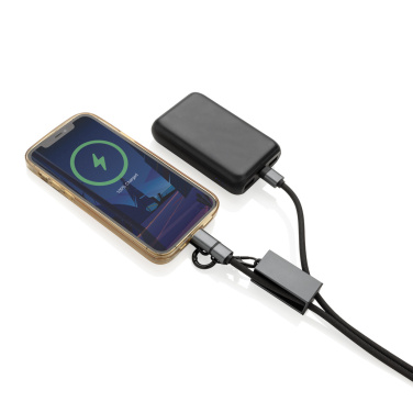 Logo trade promotional merchandise photo of: Terra RCS recycled PET phone cord with dual charge cable