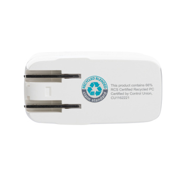 Logotrade advertising product image of: TravelCharge Pro RCS rplastic travel charger with USB C