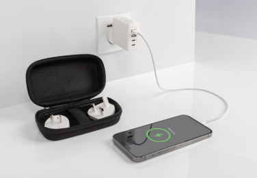 Logotrade promotional merchandise image of: TravelCharge Pro RCS rplastic travel charger with USB C